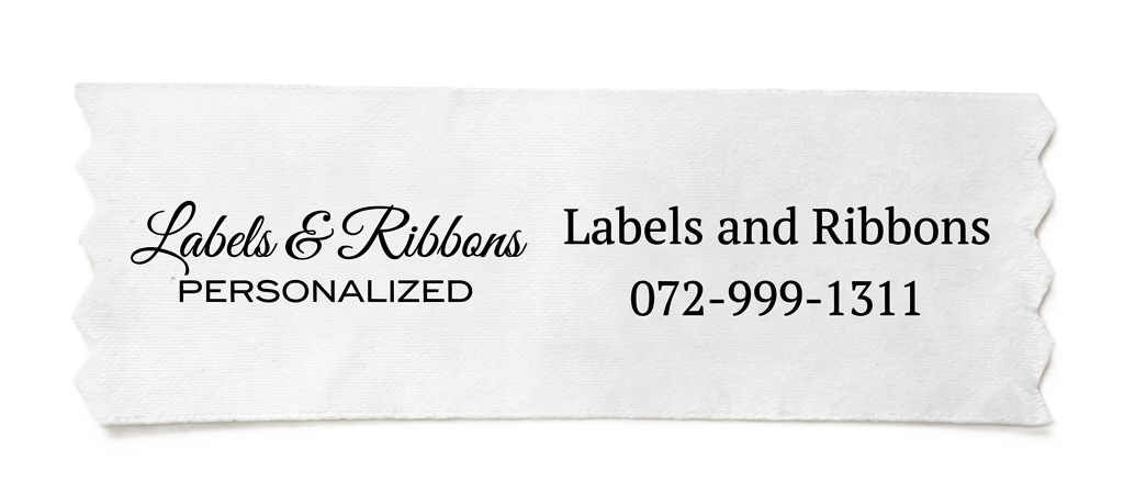 Tailors Custome Printed Ribbon with Black Text